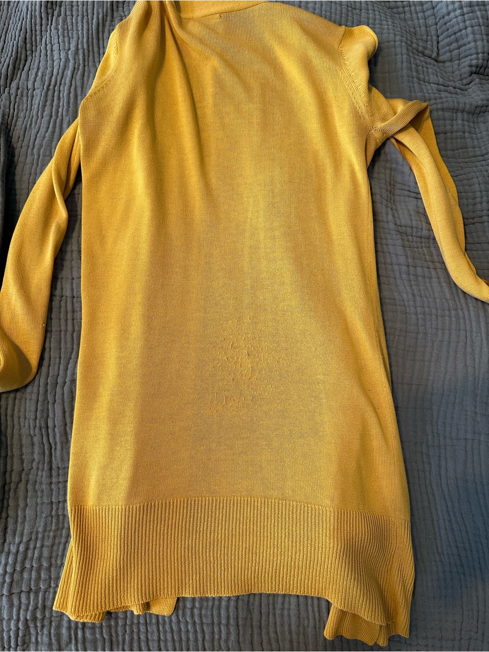 Matty M Mustard Yellow Longline Button Cardigan - Picture 3 of 3